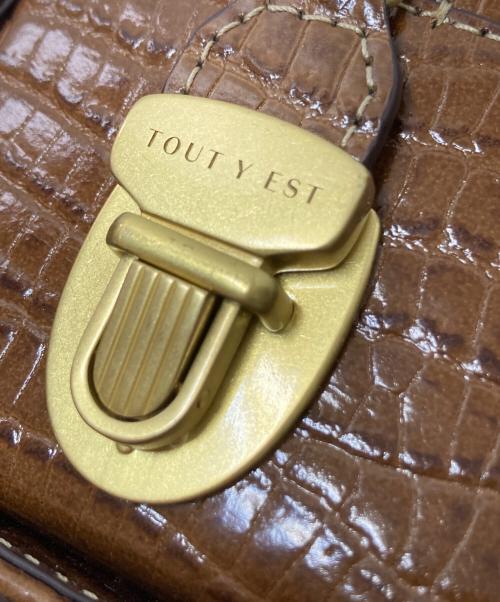 TOUT Y EST（トゥティエ）TOUT Y EST (トゥティエ) クロコ型押しハンドバッグ ブラウン サイズ:下記参照の古着・服飾アイテム
