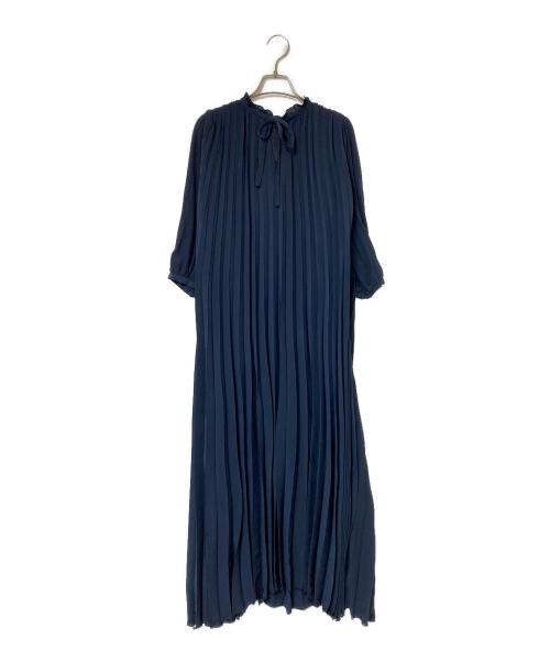 L'Or（ロル）L'Or (ロル) Youryu Pleats Dress ネイビー サイズ:Fの古着・服飾アイテム