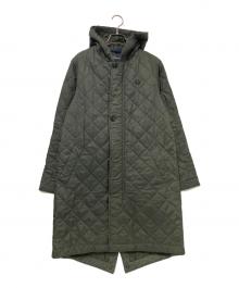 FRED PERRY（フレッドペリー）の古着「フード付きキルティングジャケット」｜オリーブ