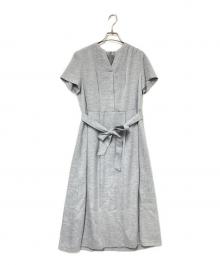 UNTITLED（アンタイトル）の古着「洗える リネンライク リボン ワンピース」｜グレー