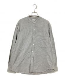 STEVEN ALAN（スティーブンアラン）の古着「ノーカラーシャツ」｜グレー×ホワイト
