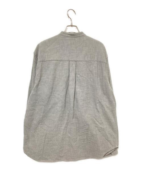 STEVEN ALAN（スティーブンアラン）STEVEN ALAN (スティーブンアラン) ノーカラーシャツ グレー×ホワイト サイズ:Mの古着・服飾アイテム