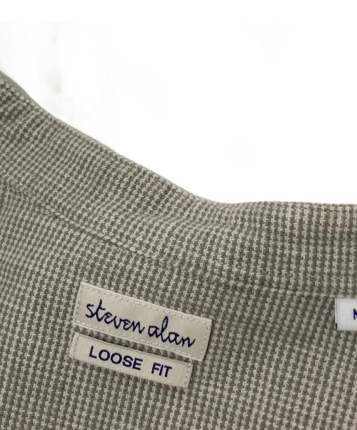 STEVEN ALAN（スティーブンアラン）STEVEN ALAN (スティーブンアラン) ノーカラーシャツ グレー×ホワイト サイズ:Mの古着・服飾アイテム