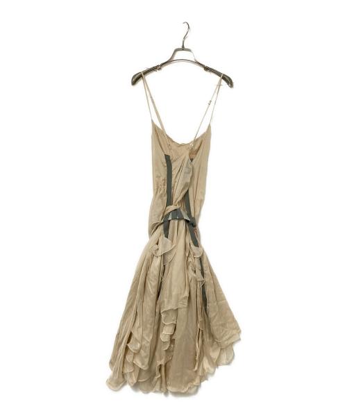 DIESEL（ディーゼル）DIESEL (ディーゼル) ベルト付シフォンレイヤーキャミソールワンピース ベージュ サイズ:XSの古着・服飾アイテム
