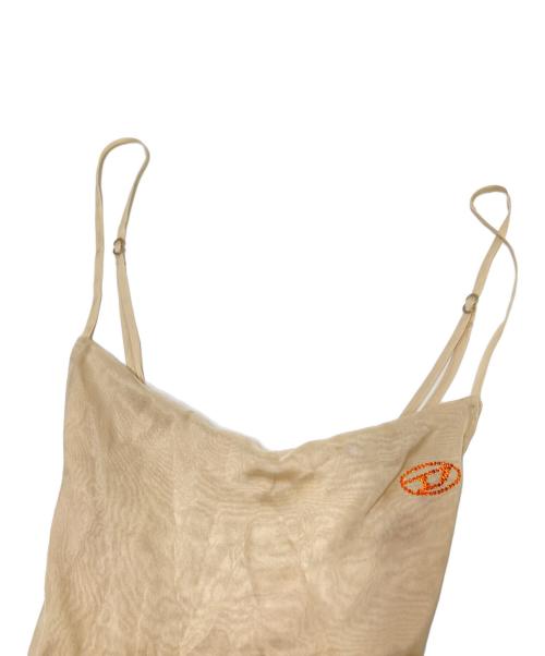 DIESEL（ディーゼル）DIESEL (ディーゼル) ベルト付シフォンレイヤーキャミソールワンピース ベージュ サイズ:XSの古着・服飾アイテム