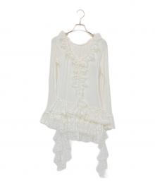 Snidel（スナイデル）の古着「ティアードフリルカットソープルオーバー」｜ホワイト