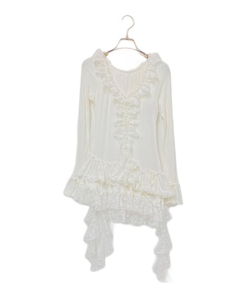 Snidel（スナイデル）Snidel (スナイデル) ティアードフリルカットソープルオーバー ホワイト サイズ:Fの古着・服飾アイテム