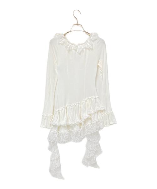 Snidel（スナイデル）Snidel (スナイデル) ティアードフリルカットソープルオーバー ホワイト サイズ:Fの古着・服飾アイテム