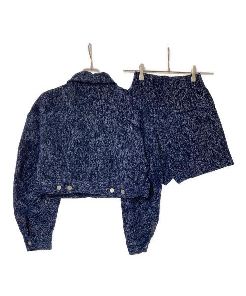 moussy（マウジー）moussy (マウジー) SHORT TWEEDY ジャケット ブルー サイズ:FREE/0の古着・服飾アイテム