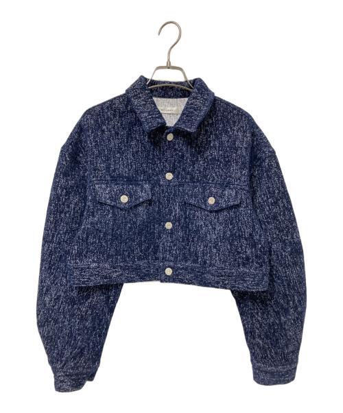moussy（マウジー）moussy (マウジー) SHORT TWEEDY ジャケット ブルー サイズ:FREE/0の古着・服飾アイテム