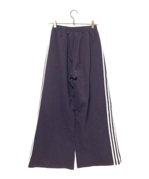 adidas（アディダス）adidas (アディダス) スリーストライプス ルーズ フレンチテリー ワイドレッグパンツ ネイビー サイズ:Mの古着・服飾アイテム