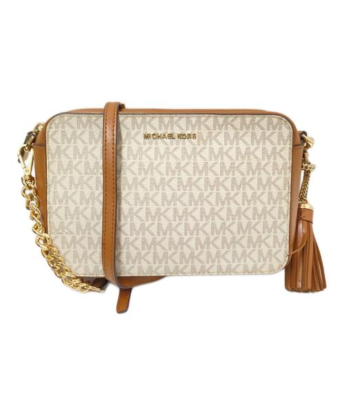 MICHAEL KORS（マイケル・コース）MICHAEL KORS (マイケル・コース) ショルダーバッグ ホワイト×ブラウン サイズ:下記参照の古着・服飾アイテム