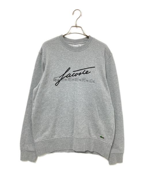 LACOSTE（ラコステ）LACOSTE (ラコステ) スクリプトネームプリントクルーネックスウェット グレー サイズ:US:Mの古着・服飾アイテム