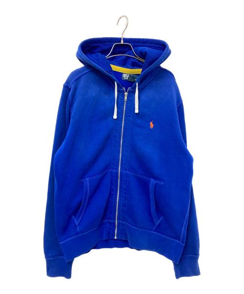 POLO RALPH LAUREN（ポロ・ラルフローレン）POLO RALPH LAUREN (ポロ・ラルフローレン) ロゴ刺繍ジップパーカー ブルー サイズ: Lの古着・服飾アイテム