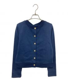 BLUE LABEL CRESTBRIDGE（ブルーレーベルクレストブリッジ）の古着「クリアコンパクト裏毛カーディガン」｜ネイビー