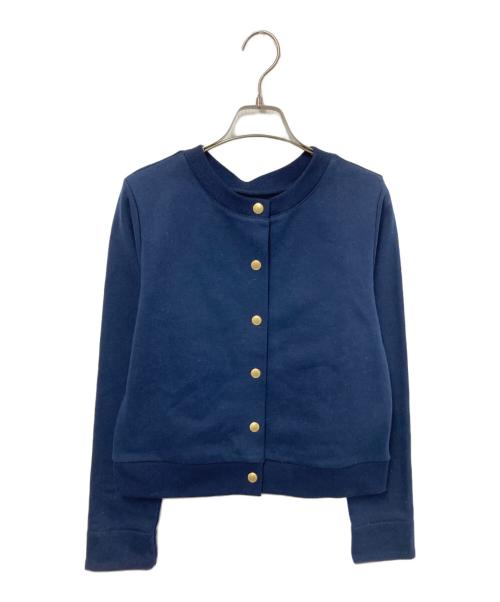 BLUE LABEL CRESTBRIDGE（ブルーレーベルクレストブリッジ）BLUE LABEL CRESTBRIDGE (ブルーレーベルクレストブリッジ) クリアコンパクト裏毛カーディガン ネイビー サイズ:38の古着・服飾アイテム