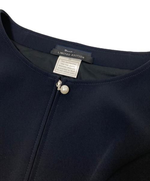 Rene basic（ルネベーシック）Rene basic (ルネベーシック) フロントジップロゴプレートワンピース ネイビー サイズ:36の古着・服飾アイテム