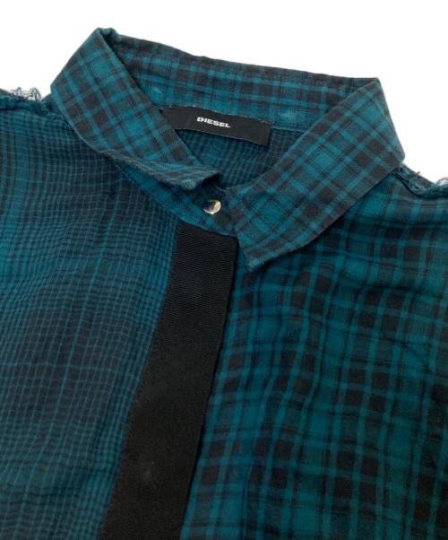 DIESEL（ディーゼル）DIESEL (ディーゼル) チェックシャツ ブラック×グリーン サイズ:Sの古着・服飾アイテム