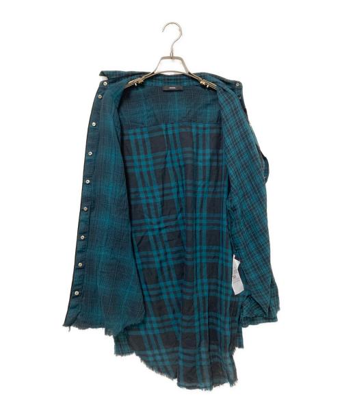 DIESEL（ディーゼル）DIESEL (ディーゼル) チェックシャツ ブラック×グリーン サイズ:Sの古着・服飾アイテム
