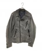 DIESELディーゼル）の古着「デニムダブルライダースジャケット」｜グレー