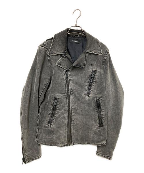 DIESEL（ディーゼル）DIESEL (ディーゼル) デニムダブルライダースジャケット グレー サイズ:Mの古着・服飾アイテム