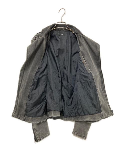 DIESEL（ディーゼル）DIESEL (ディーゼル) デニムダブルライダースジャケット グレー サイズ:Mの古着・服飾アイテム