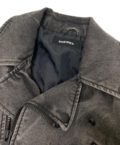 DIESEL（ディーゼル）DIESEL (ディーゼル) デニムダブルライダースジャケット グレー サイズ:Mの古着・服飾アイテム