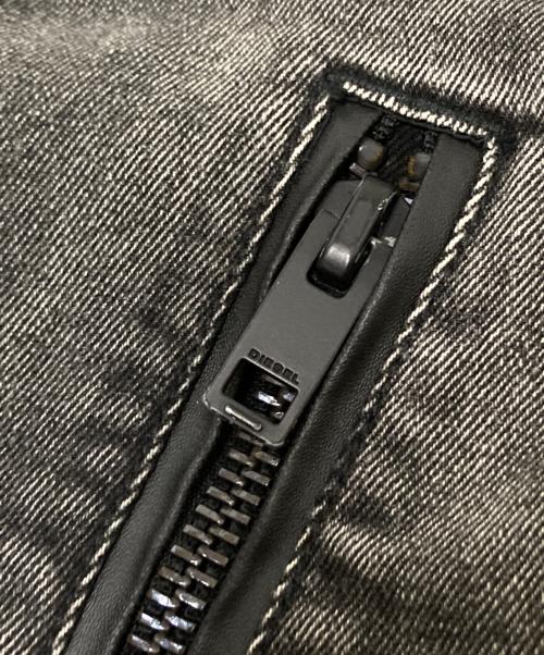 DIESEL（ディーゼル）DIESEL (ディーゼル) デニムダブルライダースジャケット グレー サイズ:Mの古着・服飾アイテム