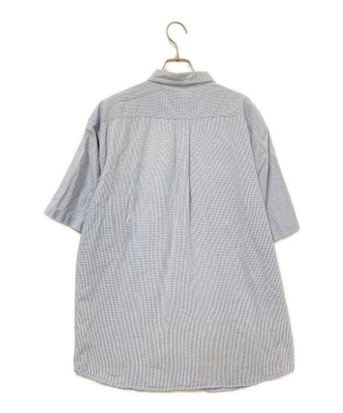 stussy（ステューシー）stussy (ステューシー) 半袖チェックシャツ ブルー×ホワイト サイズ:Lの古着・服飾アイテム