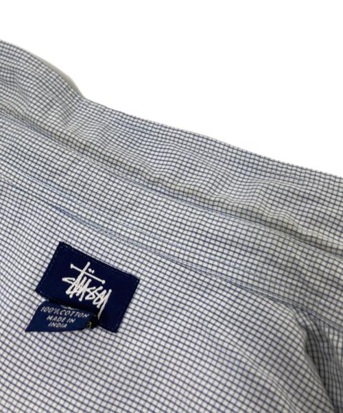 stussy（ステューシー）stussy (ステューシー) 半袖チェックシャツ ブルー×ホワイト サイズ:Lの古着・服飾アイテム