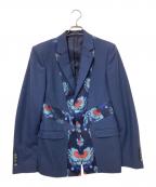 ALEXANDER McQUEENアレキサンダーマックイーン）の古着「花柄切替テーラードジャケット」｜ネイビー