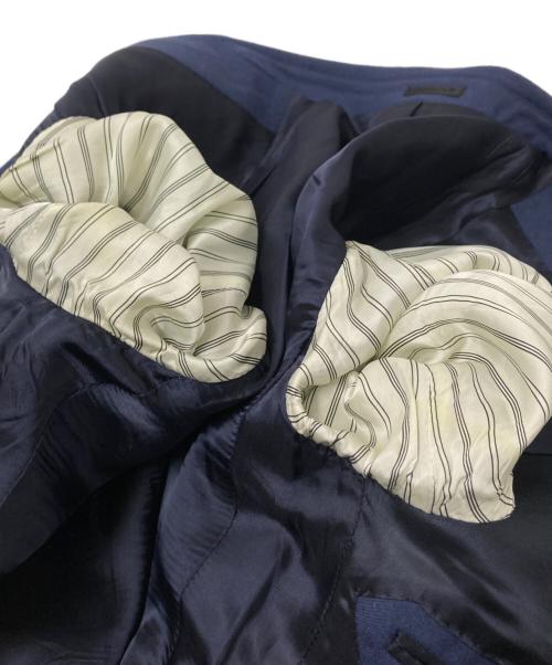 ALEXANDER McQUEEN（アレキサンダーマックイーン）ALEXANDER McQUEEN (アレキサンダーマックイーン) 花柄切替テーラードジャケット ネイビー サイズ:44の古着・服飾アイテム