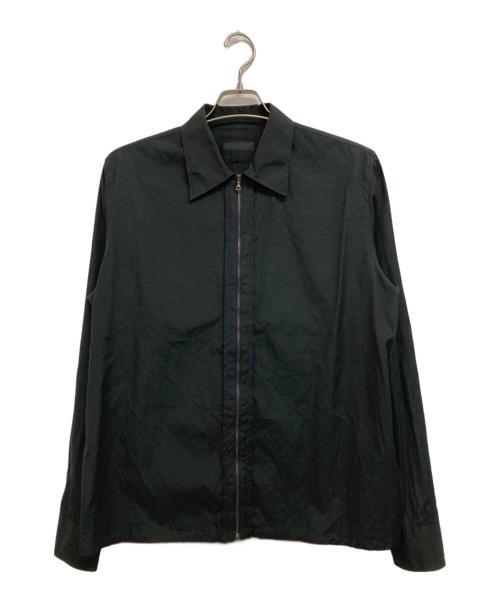 PRADA（プラダ）PRADA (プラダ) コットンジップアップシャツ ブラック サイズ:Lの古着・服飾アイテム
