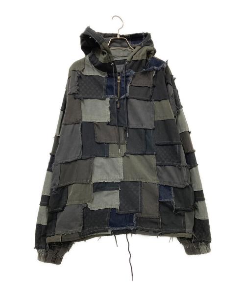 AIVER（アイバー）AIVER (アイバー) アノラックパーカー ブラック×グレー サイズ:Mの古着・服飾アイテム