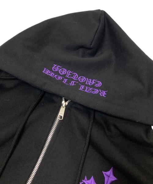 REFLEM（レフレム）REFLEM (レフレム) クロス刺繍ZIPフーディー ブラック×パープル サイズ:FREEの古着・服飾アイテム