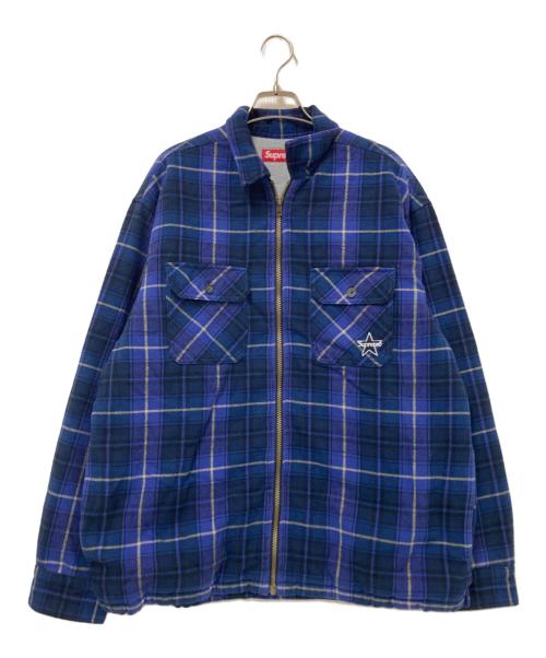 SUPREME（シュプリーム）SUPREME (シュプリーム) Thermal Lined Zip Flannel ブルー サイズ:Mの古着・服飾アイテム
