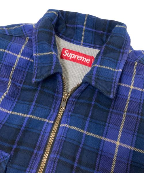 SUPREME（シュプリーム）SUPREME (シュプリーム) Thermal Lined Zip Flannel ブルー サイズ:Mの古着・服飾アイテム