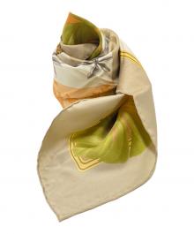 Salvatore Ferragamo（サルヴァトーレ フェラガモ）の古着「タイガーモチーフシルクスカーフ」｜ベージュ