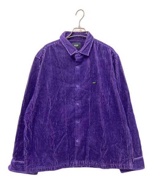HUF（ハフ）HUF (ハフ) BAR LOGO TWO CORD SHIRT パープル サイズ:Lの古着・服飾アイテム