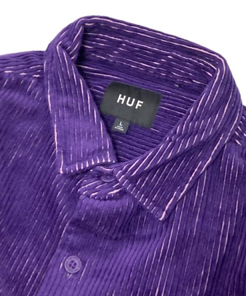 HUF（ハフ）HUF (ハフ) BAR LOGO TWO CORD SHIRT パープル サイズ:Lの古着・服飾アイテム