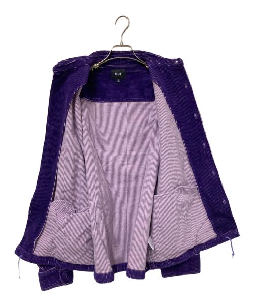 HUF（ハフ）HUF (ハフ) BAR LOGO TWO CORD SHIRT パープル サイズ:Lの古着・服飾アイテム