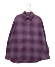 HUF（ハフ）の古着「OG Logo Ombre Plaid LS Shirt」｜パープル