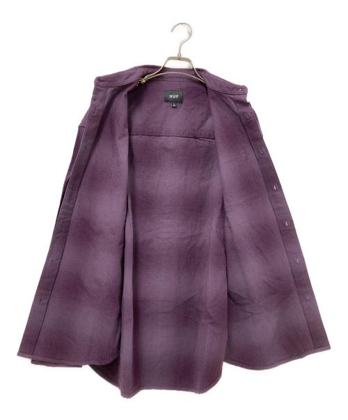 HUF（ハフ）HUF (ハフ) OG Logo Ombre Plaid LS Shirt パープル サイズ:Lの古着・服飾アイテム