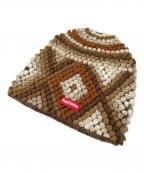 SUPREMEシュプリーム）の古着「Textured knit Beanie」｜ブラウン×ベージュ