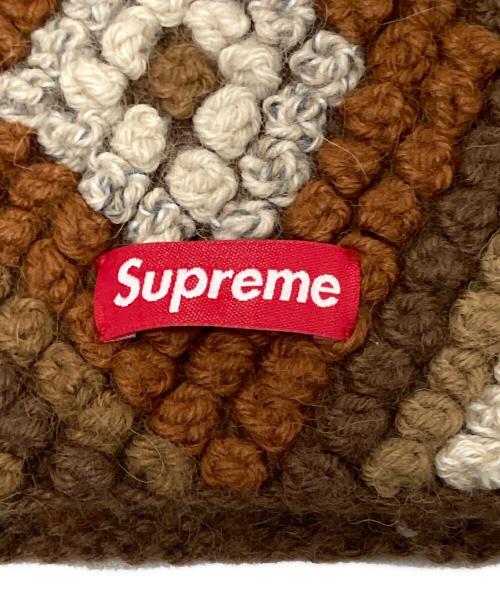SUPREME（シュプリーム）SUPREME (シュプリーム) Textured knit Beanie ブラウン×ベージュ サイズ:下記参照の古着・服飾アイテム