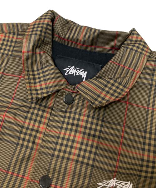 stussy（ステューシー）stussy (ステューシー) PLAID COACH JACKET ブラウン×ブラック サイズ:Mの古着・服飾アイテム