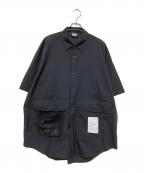 GOLDWIN×Same Paperゴールドウイン×）の古着「Work From Wild S/S SHIRT」｜ブラック×ホワイト