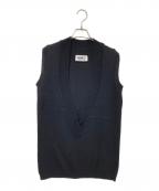 MM6 Maison Margielaエムエムシックスメゾンマルジェラ）の古着「ニットベスト」｜ブラック