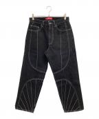 SUPREMEシュプリーム）の古着「Radial Embroidered Loose Fit Jean」｜ブラック
