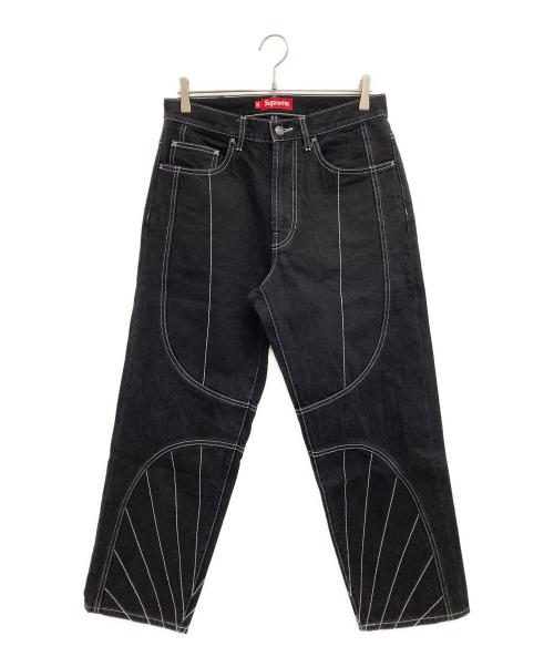 SUPREME（シュプリーム）SUPREME (シュプリーム) Radial Embroidered Loose Fit Jean ブラック サイズ:30の古着・服飾アイテム